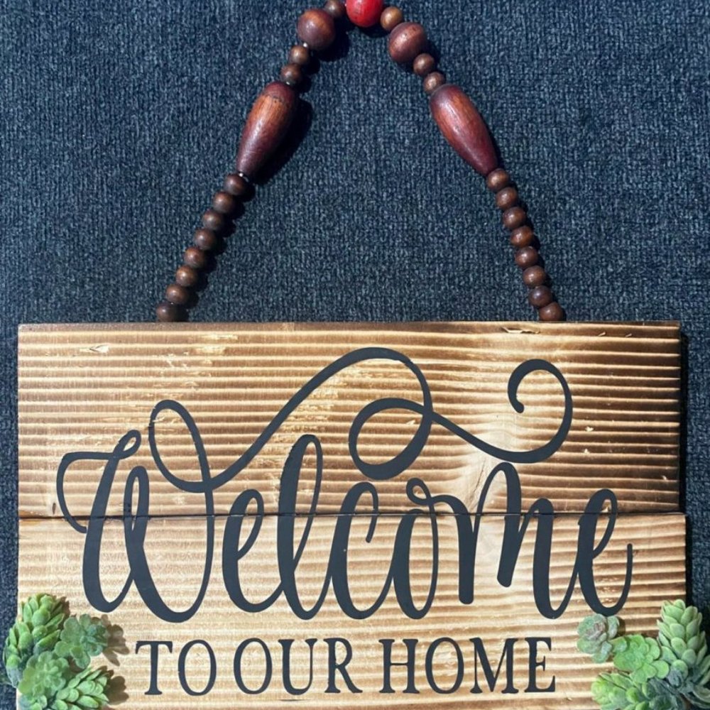 Wooden Welcome Sign